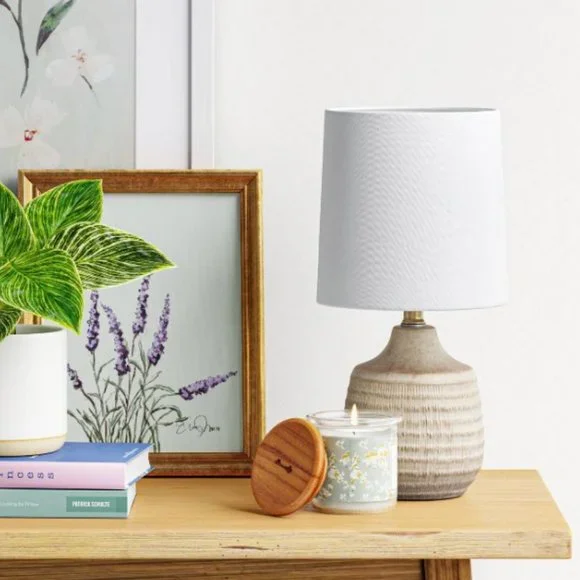 Threshold 2 Pack Textural Ceramic Mini Jar Shaped Table Desk 12.5" Lamp - Picture 2 of 5